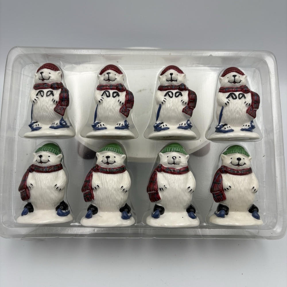 Pfaltzgraff The Snow Bear Collection Salt & Pepper Shakers, Set Of 4 New